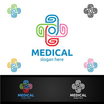 Natural Cross Medical Hospital Logo for Emergency Clinic Drug store or Volunteers Concept