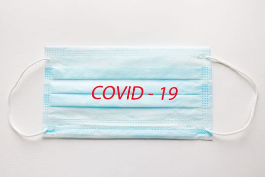 The medical mask prevents the outbreak of Covid-19.The concept of the coronavirus quarantine.