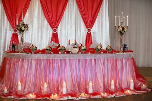 Decoration of a hall for a wedding