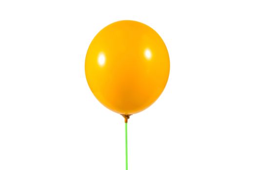 Yellow color balloon isolated on white background, used for decoration at ceremonies or important events.
