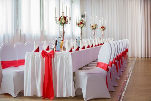 Decoration of a hall for a wedding