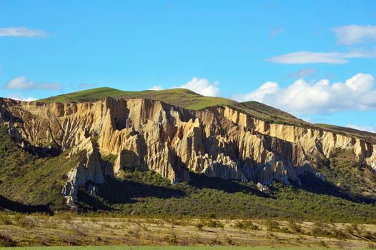 Dramatic teeth-like rock pinnacles in Omarama in the New Zealand