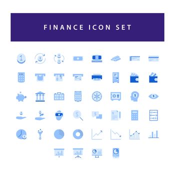Business and finance icon set with colorful modern Flat style design.