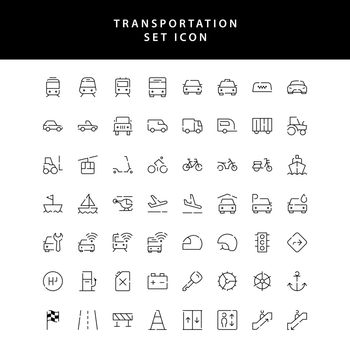 transportation outline icon set