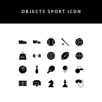 object sport glyph style  icon set