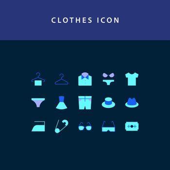 Clothes flat style design icon set