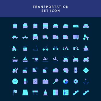 transportation  flat style design icon set
