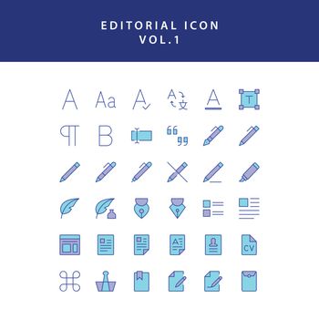 editorial filled outline icon set vol1