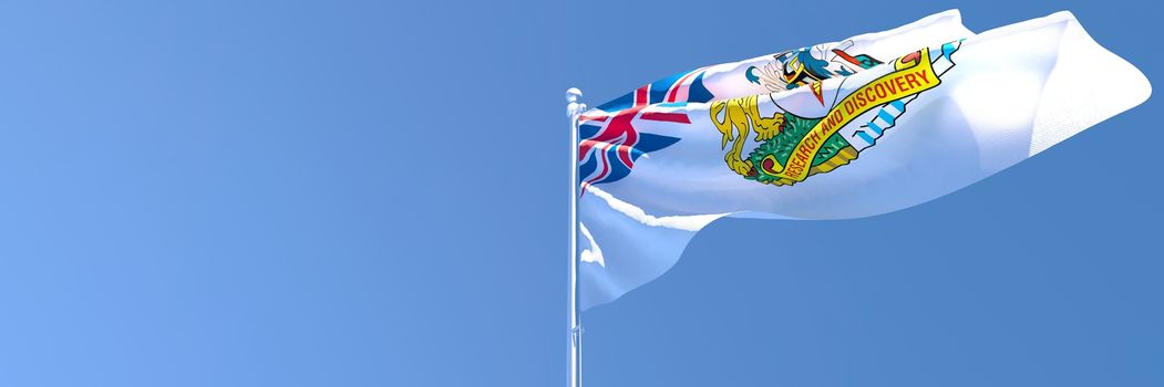 3D rendering of the national flag of British Antarctic Territory