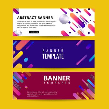 Abstract motion banners. Colorful geometric shapes composition. Trendy design. vector geometric banners set.