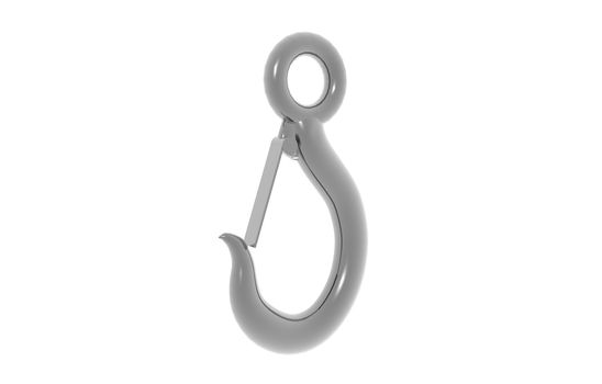 silver steel snap hook with eyelet