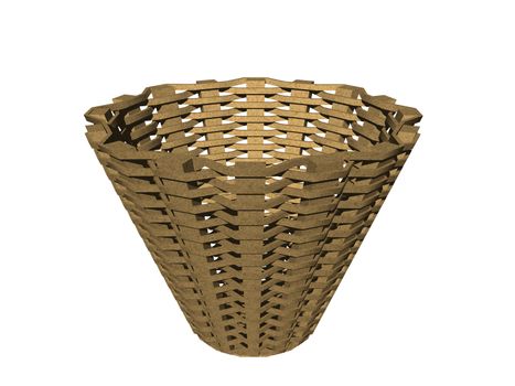 brown woven wastebasket in the office