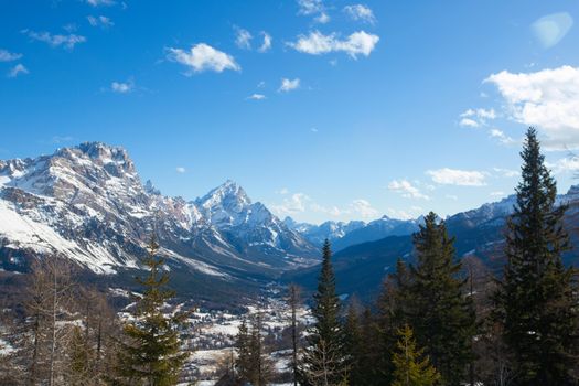 Toffana Dolomites winter mountains