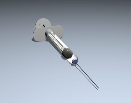 medical syringe with plunger and cannula