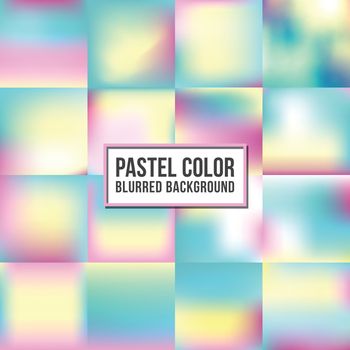 Pastel color blurred background set. Sweet color design
