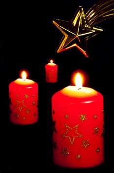 candles with star of Bethlehem