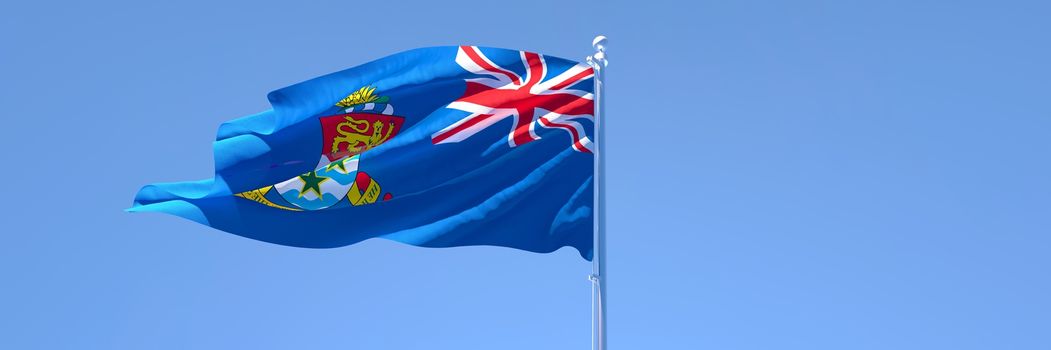 3D rendering of the national flag of Cayman Islands in the wind