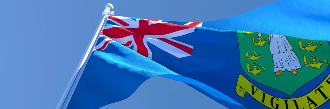 3D rendering of the national flag of British Virgin in the wind