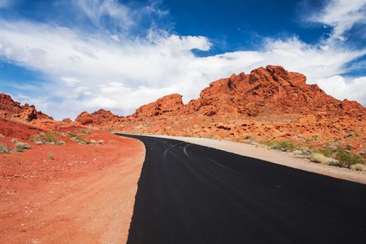 Road in Valley of Fire in Nevada