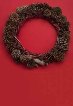 Christmas pine cone wreath