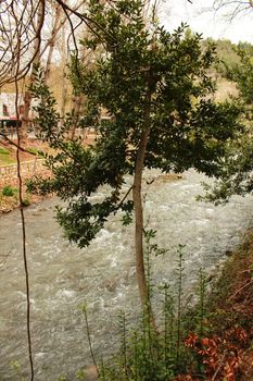 The Jucar River in Alcala del Jucar village