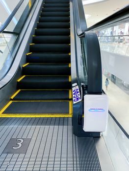 handrail ultraviolet sterilizer for hygiene of escalator handrail at shopping mall