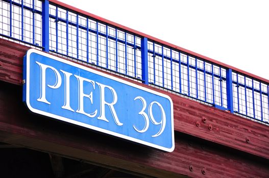 Pier 39 sign on flyover