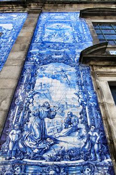 Beautiful facade of Capela das Almas church in Oporto