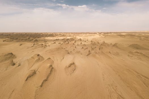 Dryness land with erosion terrain, geomorphology background.
