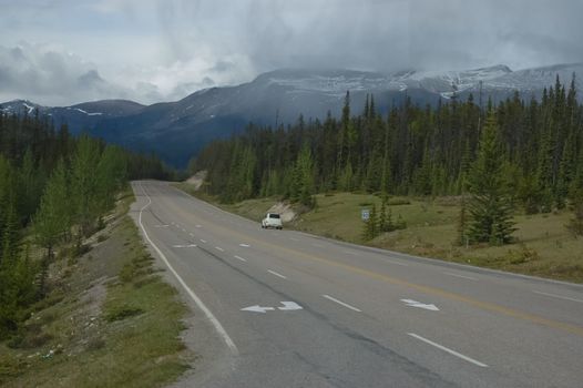 long freeway in a mountain