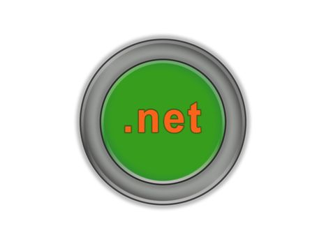 Green three-dimensional button with the designation of the top-l