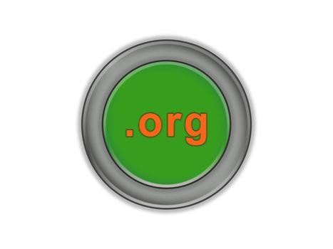 Green three-dimensional button with the designation of the top-l