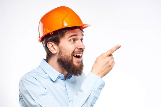 engineer in orange hard hat safety work construction industry