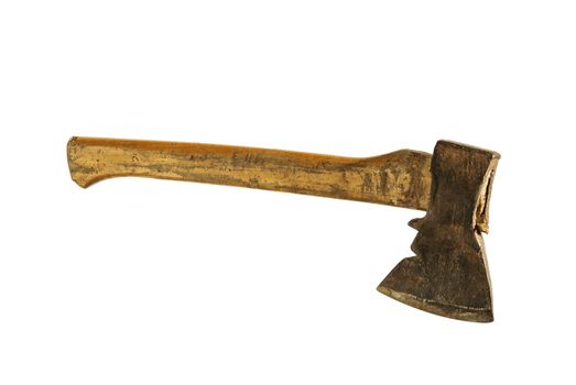 Manual joiner's tool. Axe for wood processing, white background