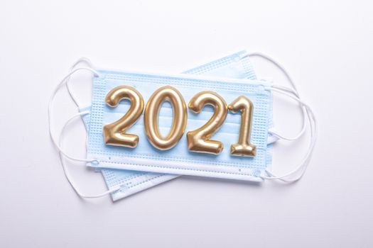 Happy new year 2021 with face mask facemask