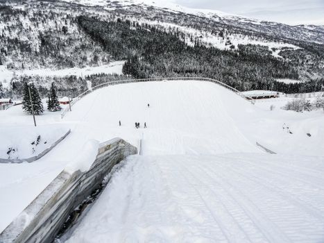 Vik Skisenter, Røysane, Norway. Wonderful view of slopes in winter.