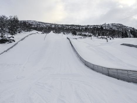 Vik Skisenter, Røysane, Norway. Wonderful view of slopes in winter.