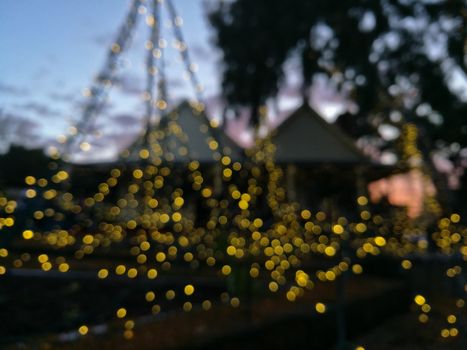 Defocused abstract decoration of house to celebrate Christmas fe