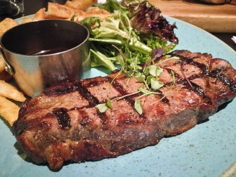 Australian medium rare griled premium wagyu steak