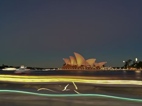 SYDNEY, AUSTRALIA - MAY 5, 2018: Sydney Opera House blur motion
