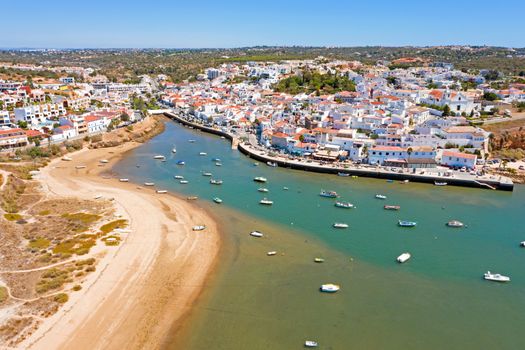Aerial from the village Ferragudo in the Algarve Portugal