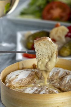 swiss cheese fondue with bread