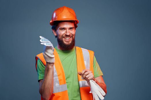 bearded man in construction uniform hard work safety profession