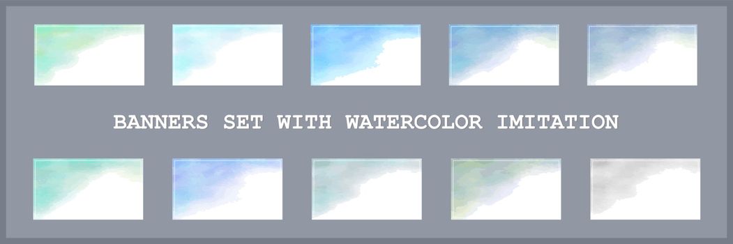 colorful watercolor spots vector imitation of watercolor, a set 