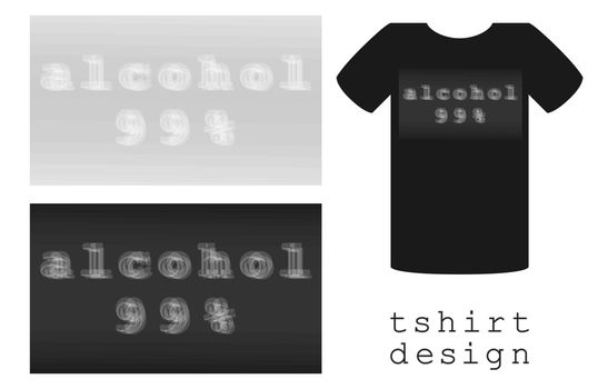 print design for clothes T-shirt with blur inscription alcohol 9