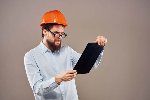 Engineer orange helmet work construction operation manual