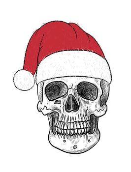 Christmas Santa Claus skull.