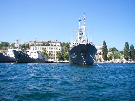 Ships of the Black Sea Fleet of Russia on the celebration of the Day of the Russian Navy in Sevastopol.