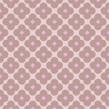 Seamless geometric pattern, fashion design in pale taupe and pink colors.