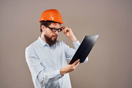 Engineer orange helmet work construction operation manual